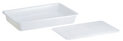 Grille pour bac plat 2L rectangulaire blanc plastique 8 mm x 15,4 cm Gilac