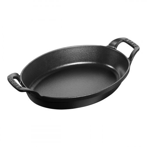 Plat ovale noir fonte d'acier 32 cm Staub