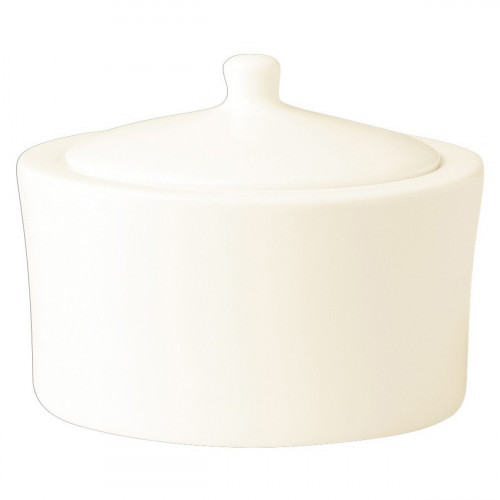 Sucrier avec couvercle rond ivoire porcelaine vitrifiée 22,5 cl Ø 10 cm Fine Dine Rak