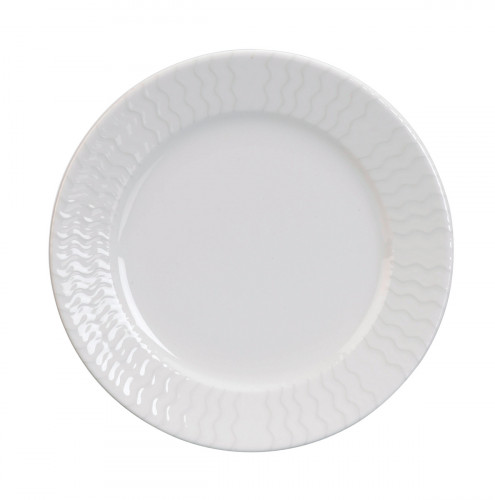 Assiette plate rond ivoire porcelaine vitrifiée Ø 28,6 cm Ondine Rak