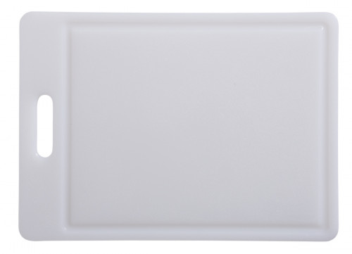 Planche à découper polyéthylène haute densité (pehd) blanc 35x25 cm Avec rigole Non réversible Pro.cooker