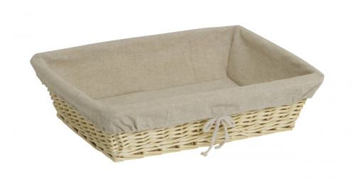 Corbeille rectangulaire beige osier 40x30x10 cm Pro.mundi