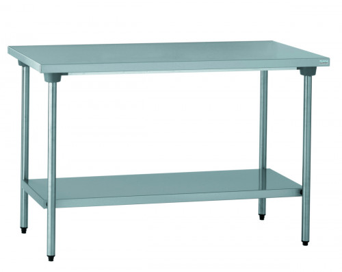 Table centrale avec étagère inox 140x70x90 cm Sans dosseret Avec étagère Tournus
