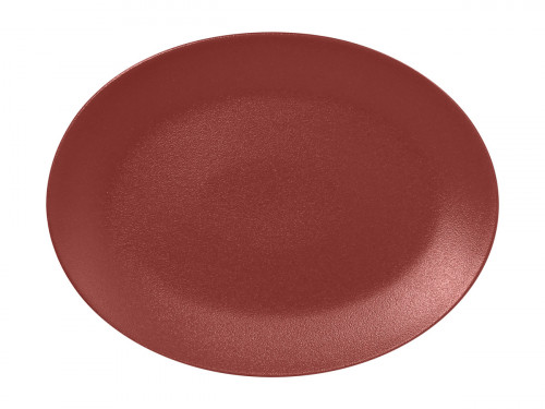 Plat ovale rouge porcelaine vitrifiée 36 cm Neo Fusion Rak