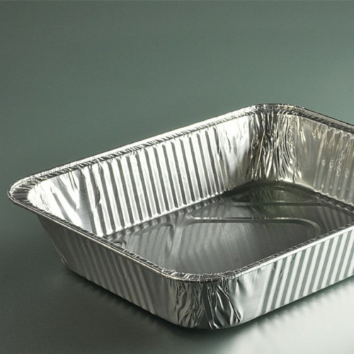 Plat GN1/2 rectangulaire gris aluminium 32,2x26,2x6 cm 360 cl (100 pièces)