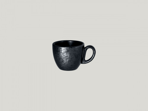 Tasse à expresso rond noir porcelaine vitrifiée 8 cl Ø 6,5 cm Karbon Rak