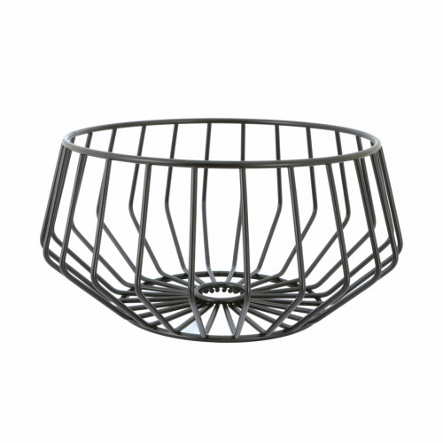 Corbeille rond noir acier Ø 27,5 cm 14 cm