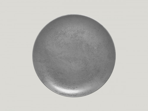 Assiette coupe plate rond gris porcelaine vitrifiée Ø 30,7 cm Shale Rak