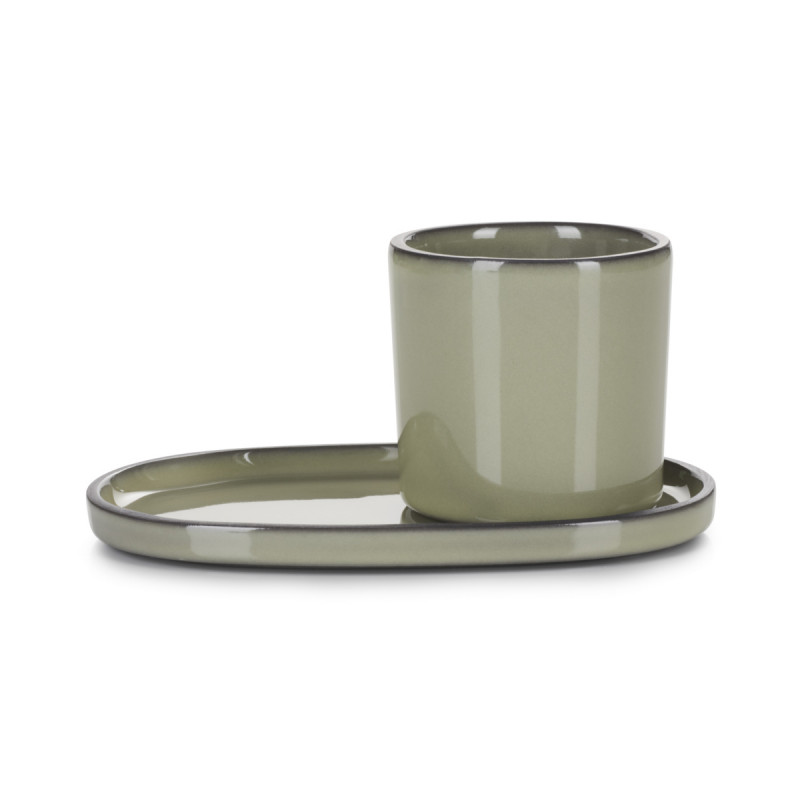 Gobelet expresso rond vert porcelaine 8 cl Ø 5,8 cm Caractere Revol