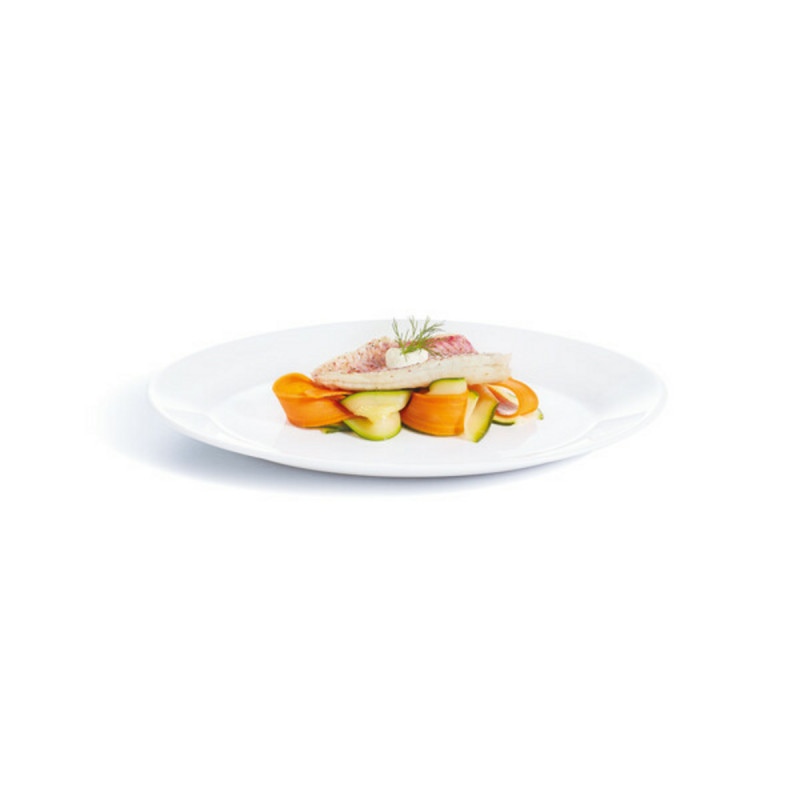 Assiette plate ovale blanc verre opal 29 cm Restaurant Blanc Arcoroc