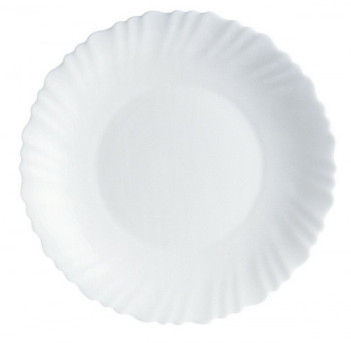 Assiette creuse rond blanc verre opal Ø 23 cm Feston Luminarc