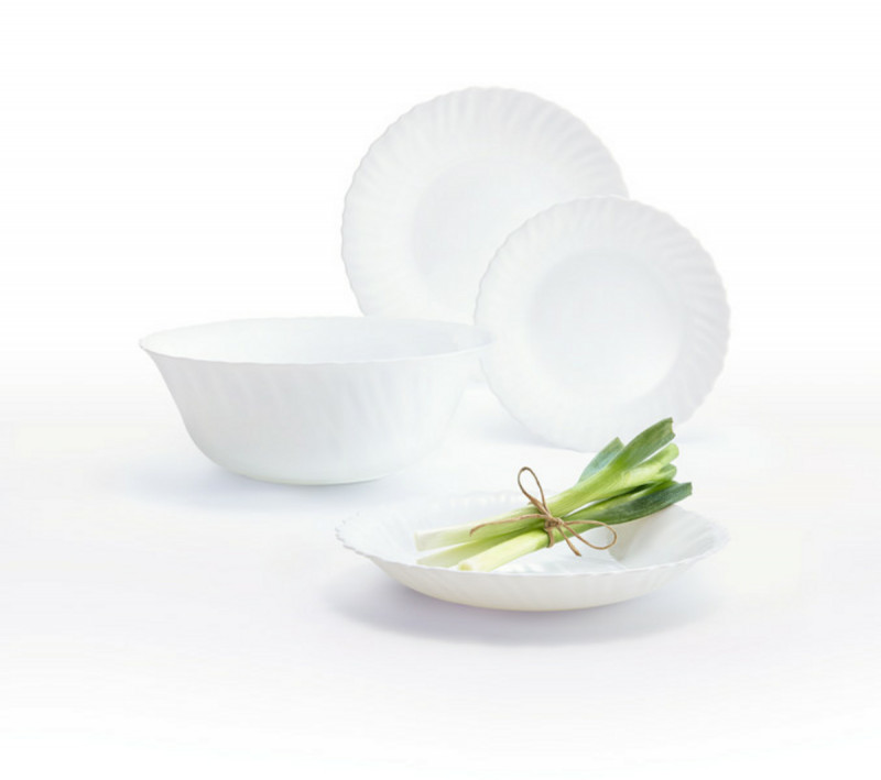 Assiette creuse rond blanc verre opal Ø 23 cm Feston Arcoroc