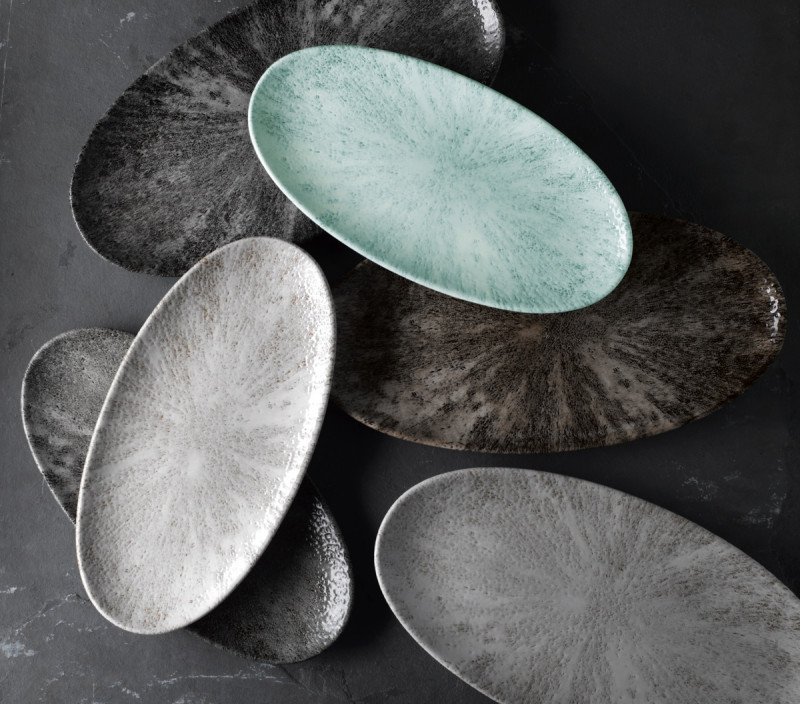 Assiette coupe plate rond Aquamarine porcelaine vitrifiée Ø 28,8 cm Stone Aquamarine Churchill