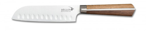 Couteau santoku 18 cm inox bois unie High Woods Deglon