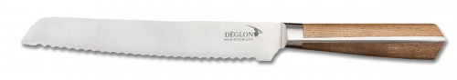 Couteau à pain 20 cm inox bois crantée High Woods Deglon
