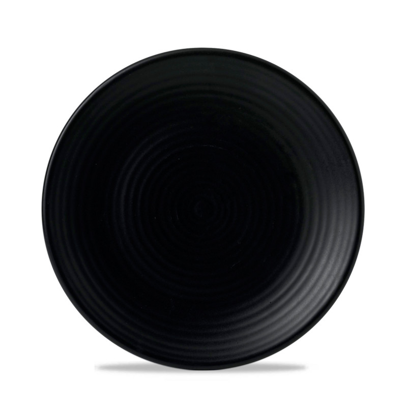 Assiette plate rond noir porcelaine Ø 25,2 cm Evo Dudson