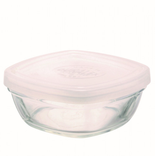Boîte avec couvercle carré transparent verre trempé 9,2 cm Freshbox Duralex