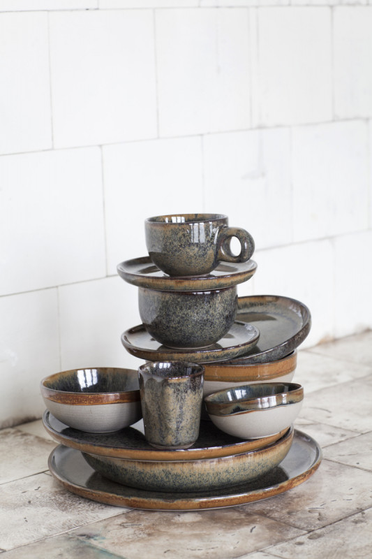 Plat rond brun grès émaillé Ø 32 cm Surface Serax