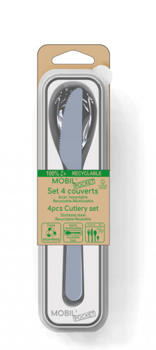 SET DE 4 COUVERTS inox 18/0 210x60x20 mm Mobil' Pocket Amefa