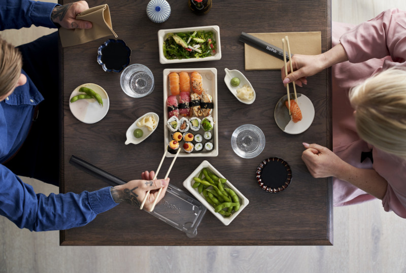 Couvercle pour plateau sushi transparent 248x156x33 mm Duni (50 pièces)