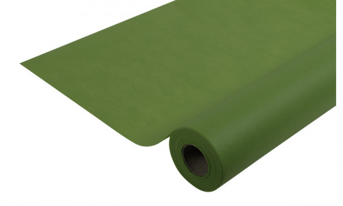 Rouleau de nappe vert olive plastique 20 m x 120 cm