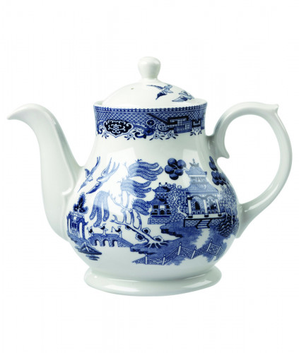 Théière avec couvercle rond Sandrigham Willow Blue porcelaine vitrifiée 85,2 cl Vintage Prints Churchill