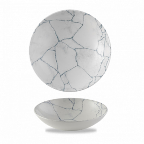 Assiette coupe creuse rond pearl grey porcelaine vitrifiée Ø 18,2 cm Kintsugi Churchill