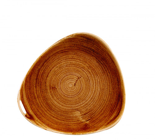 Assiette plate triangulaire Vintage Copper porcelaine vitrifiée 22,9x22,9 cm Stonecast Patina Churchill
