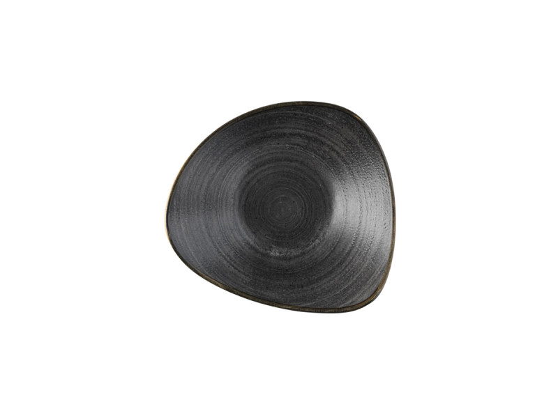 Assiette plate triangulaire Raw Black porcelaine vitrifiée 22,9 cm Stonecast Raw Churchill