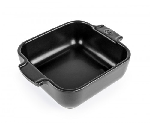 Plat à four carré noir porcelaine 18x18 cm Peugeot Saveurs