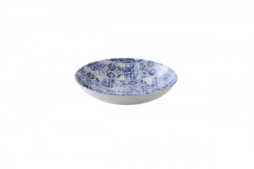Assiette coupe creuse rond bleu porcelaine vitrifiée Ø 18,2 cm Porto Dudson
