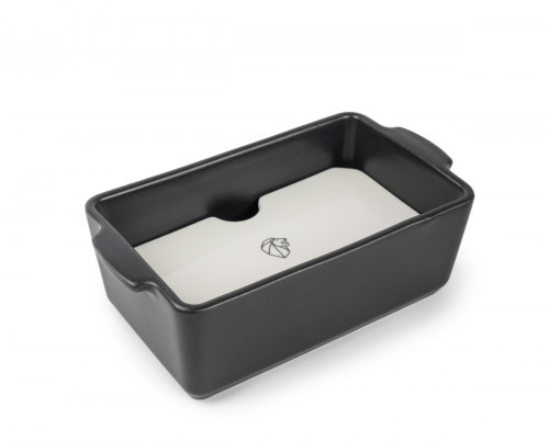 Plat à four rectangulaire noir porcelaine Ø 23,8 cm 12,4 cm Appolia Peugeot Saveurs