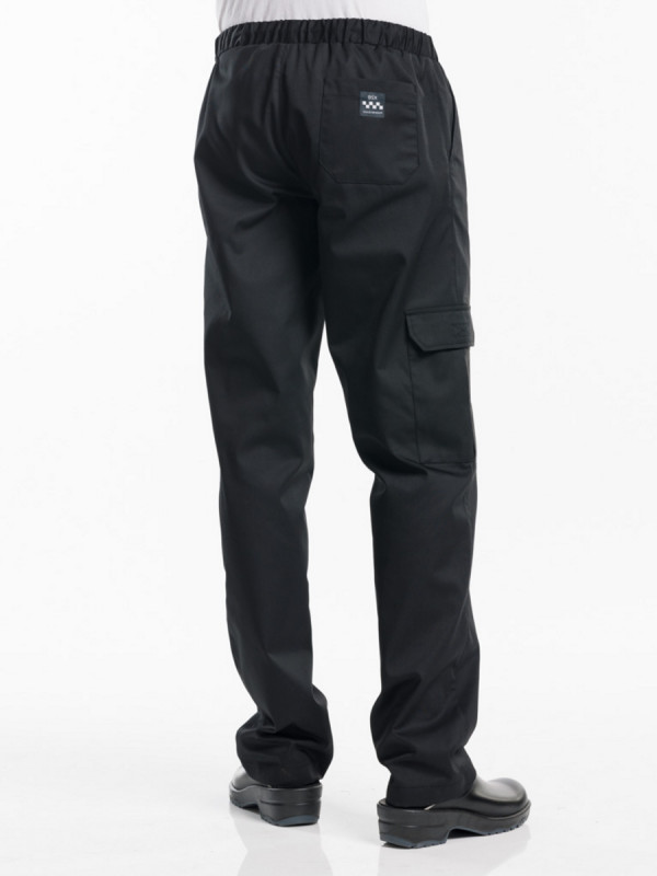 Pantalon de cuisinier noir XL Baggy Chaud Devant