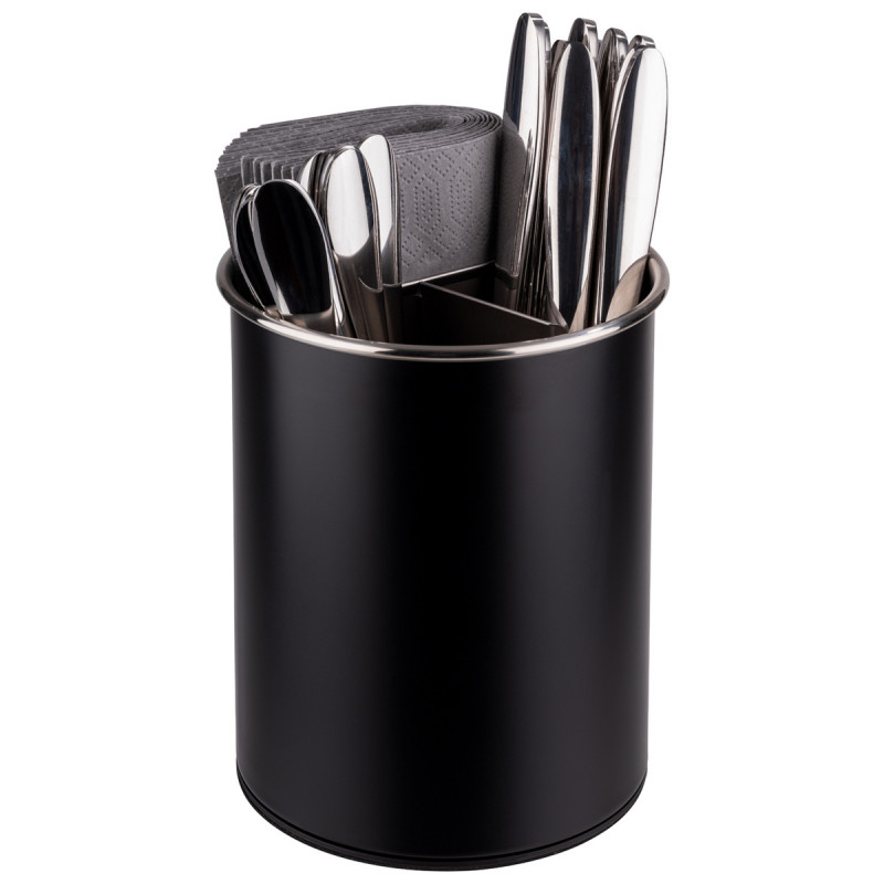 Range couverts inox noir Ø 13 cm 16,5 cm Aps