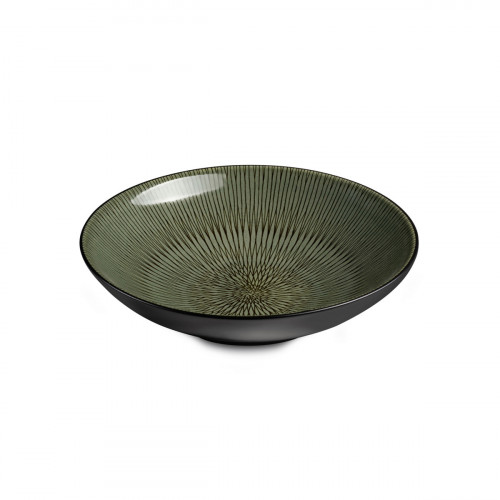 Assiette à salade rond vert grès émaillé Ø 18 cm Hypnose Medard De Noblat