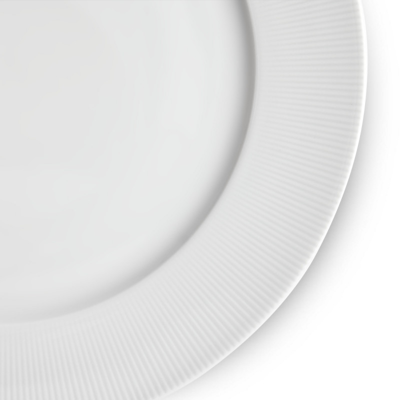 Assiette plate rond blanc porcelaine Ø 22 cm Eventail Pillivuyt