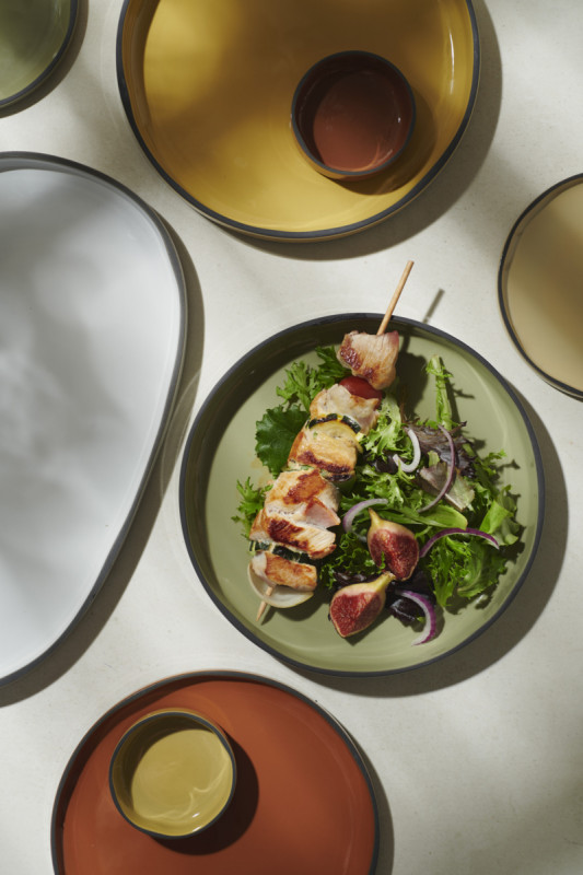 Assiette à bord droit rond blanc porcelaine culinaire Ø 33 cm Caractère Revol