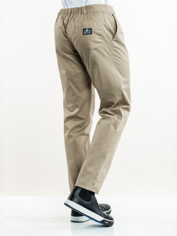 Pantalon de cuisine beige 40 Sabbia Chaud Devant