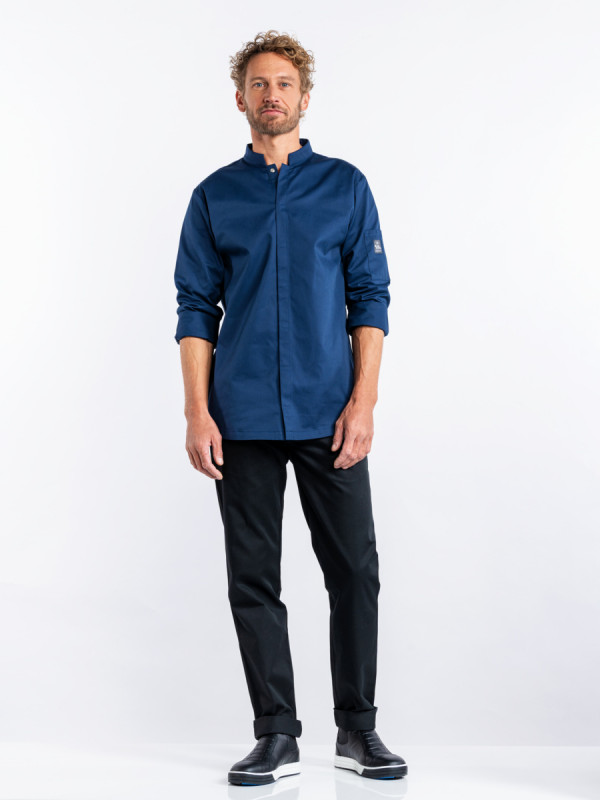 Veste de cuisine manches longues bleu marine XXXXL Sabor Chaud Devant