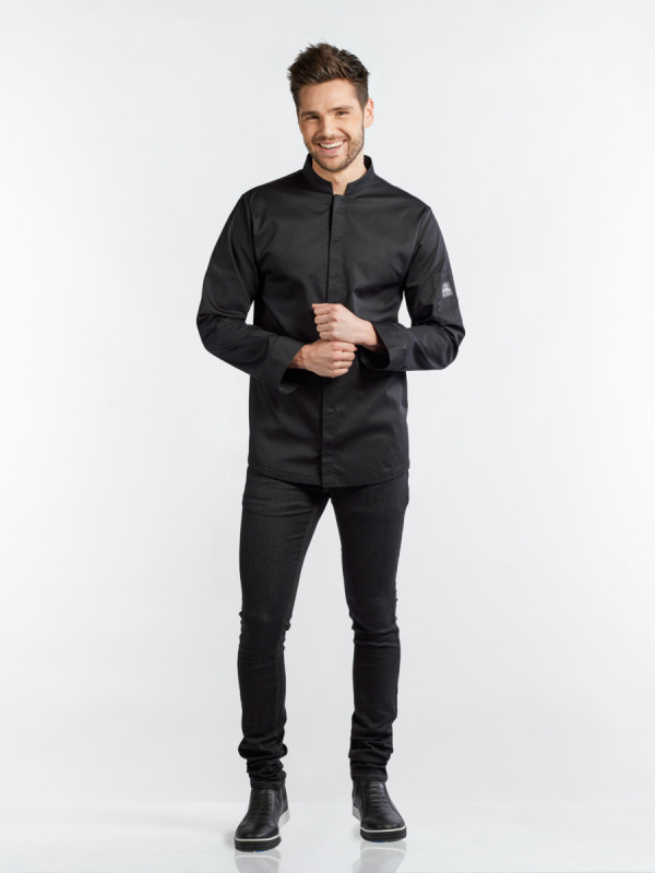 Veste de cuisine manches longues noir L Sabor Chaud Devant