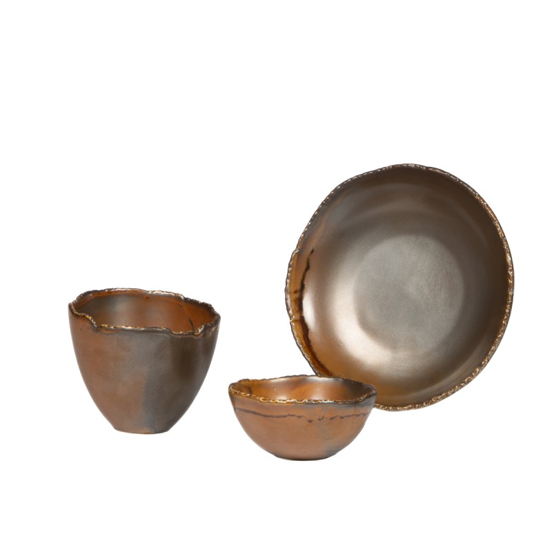 Assiette creuse marron porcelaine Ø 21 cm Kaji Flame Accolade