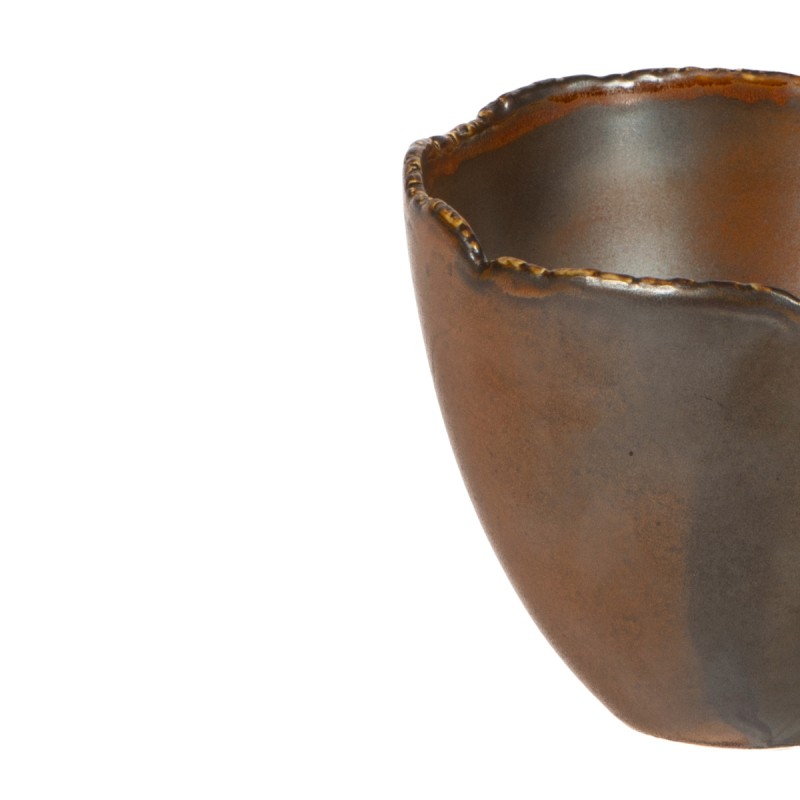 Bol incliné marron porcelaine 12,5 cm Kaji Flame Accolade