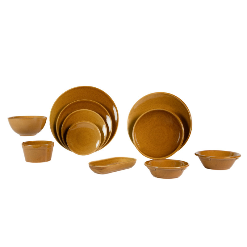 Assiette coupe plate caramel grès renforcé Ø 20 cm Twist Essentials Collection